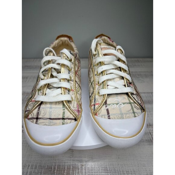 Coach Womens Barrett Tattersall Sneakers Plaid Canvas Size 8B - Picture 5 of 14